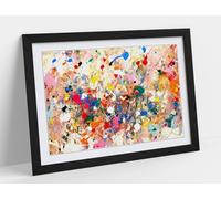 Claude Monet inspired Jackson Pollock Stunning Framed Wall Art Print Picture - A3 - Black Frame