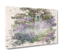 Claude Monet Irises in Monets Garden Modern FC Canvas Print | Gallery Wrapped 30mm Frame Wall Art | 20x14 inches | Ready to Hang | Modern Floral Picture | Living Room Bedroom Lounge Office