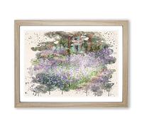 Claude Monet Irises in Monets Garden Modern FC Framed Print | A2 Oak Framed Wall Art | Ready to Hang | Modern Floral Picture | Living Room Bedroom Lounge Office