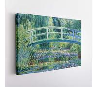 Claude Monet Japanese Bridge Water Lily Pond Giverny Framed Canvas Wall Art - Monet Canvas Print Impressionist Painting for Living Room Bedroom Home Decor