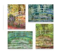 Claude Monet Japanese Bridge Water Lily Pond Giverny France Prints 4 x Wall Art Posters - Print Ideal For Photo Picture Frames Home Decor Birthday Present Gift (4 X A3 - 420mmx297mm)