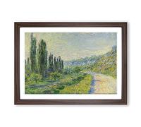 Claude Monet Lane in The Country Framed Print | A2 Walnut Framed Wall Art | Ready to Hang | Modern Historical Picture | Living Room Bedroom Lounge Office