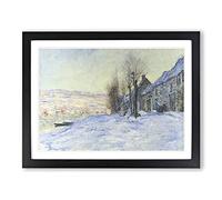 Claude Monet Lavacourt Framed Print | A4 Black Framed Wall Art | Ready to Hang | Modern Historical Picture | Living Room Bedroom Lounge Office