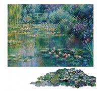 Claude Monet Lily 1904 Themed Wooden Jigsaw Puzzle 500 Pieces for Adults | A hands-on home pastime - easier piece organisation at your own pace.