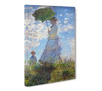 Claude Monet Madame Monet With A Parasol Canvas Print | Gallery Wrapped 30mm Frame Wall Art | 30x20 inches | Ready to Hang | Impressionist Picture | Living Room Bedroom Lounge Office
