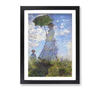 Claude Monet Madame Monet With A Parasol Classic Painting Framed Print | A2 Black Framed Wall Art | Ready to Hang | Classic Historical Picture | Living Room Bedroom Lounge Office