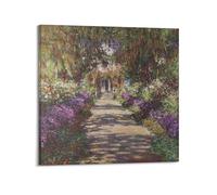 Claude Monet Painter Work(A Pathway in Monets Garden Giverny) poster Picture Print Wall Art Canvas Artworks Room Aesthetic 24x24inch(60x60cm)