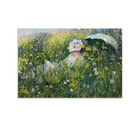 Claude Monet Painter's《In The Meadow 1876 Impressionism》Art Poster Wall Art Scroll Canvas Picture Living Room Decor Home 08x12inch(20x30cm)