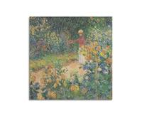 Claude Monet Paintings - (In The Garden) Poster Room Aesthetic Print Art Wall Canvas Modern Bedroom Decor 16x16inch(40x40cm)