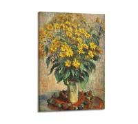 Claude Monet Poster Work《Jerusalem Artichoke Flowers》 Decorative Painting Canvas Wall Art Living Rooms Bedroom Painting 12x18inch(30x45cm)