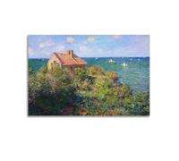 Cláude Mónet Printed Posters Seaside Cottage Sailboats Wall Art Painting Canvas Living Room Prints Bedroom Decor Artworks 12x18inch(30x45cm)