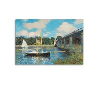 Claude Monet Printed Posters The Railway Bridge at Argenteuil Wall Art Bedroom Prints Home Decor Hanging Picture Canvas Paintings 12x18inch(30x45cm)