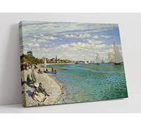 Claude Monet Regatta At Sainte-Adresse Canvas Wall Art Picture Print - 24 inch wide x 16 inch high (Frame Depth 30mm)