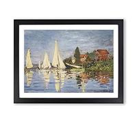 Claude Monet Regattas at Argenteuil No.1 Classic Painting Framed Print | A3 Black Framed Wall Art | Ready to Hang | Classic Historical Picture | Living Room Bedroom Lounge Office