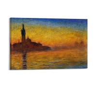 Claude Monet San Giorgio Maggiore at Dusk Art Posters Premium Canvas Print Wall Paintings Stylish Room Decor for Indoor Home Space 24x36inch