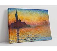 Claude Monet San Giorgio Maggiore At Dusk Canvas Wall Art Picture Print - 30 inch wide x 20 inch high (Frame Depth 30mm)