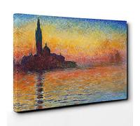 Claude Monet San Giorgio Maggiore at Dusk Canvas Wall Art Print 30x20 Inch