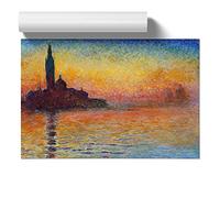 Claude Monet San Giorgio Maggiore at Dusk | Unframed Wall Art Print | Ready to Frame Poster | Modern Home Decor Picture | Artwork for Living Room, Bedroom or Office | A2 (42x59.4 cm)