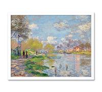 Claude Monet Spring By The Seine Art Print Framed Poster Wall Decor 12x16 inch