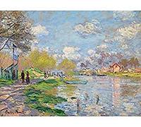 Claude Monet Spring By The Seine Unframed Wall Art Print Poster Home Decor Premium