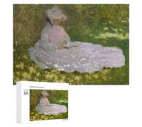 Claude Monet Springtime, 300 PCS Wooden Art Puzzle, Year-End Present; for Shared Table Time
