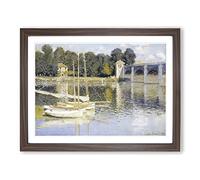 Claude Monet The Argenteuil Bridge Framed Wall Art Print A4 Walnut