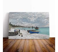 Claude Monet The Beach at Sainte Adresse Canvas Wall Art Print 24x16 Inch