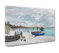 Claude Monet The Beach at Sainte Adresse No.1 Canvas Print | Gallery Wrapped 30mm Frame Wall Art | 30x20 inches | Ready to Hang | Impressionist Seascape Picture | Living Room Bedroom Lounge Office