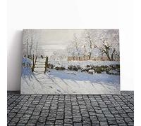 Claude Monet The Magpie Canvas Print | Gallery Wrapped 30mm Frame Wall Art | 24x16 inches | Ready to Hang | Modern Picture | Living Room Bedroom Lounge Office
