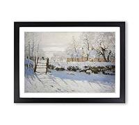 Claude Monet The Magpie Framed Wall Art Print A2 Black