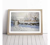 Claude Monet The Magpie Framed Wall Art Print Oak A4