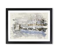 Claude Monet The Magpie Modern FC Framed Print | A3 Black Framed Wall Art | Ready to Hang | Modern Historical Picture | Living Room Bedroom Lounge Office