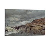 Claude Monet - The Pointe De La Hève at Low Tide Poster Wall Art Bedroom Prints Home Decor Hanging Picture Canvas Painting 16x24inch(40x60cm)
