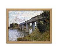 Claude Monet The Railroad Bridge In Argenteuil Large Framed Art Print Poster Wall Decor 18x24