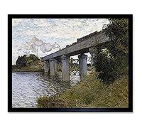 Claude Monet The Railroad Bridge In Argenteuil Unframed Wall Art Print Poster Home Decor Premium