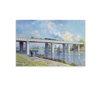 Claude Monet The Railway Bridge at Argenteuil Poster Canvas Wall Art Prints Photo Picture Painting Room Decor Home Decorative 12x18inch(30x45cm)