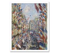 Claude Monet The Rue Montorgueil In Paris Art Print Framed Poster Wall Decor 12x16 inch