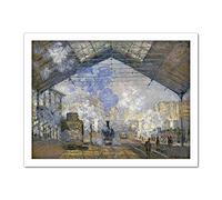Claude Monet The Saint Lazare Station Large Framed Art Print Poster Wall Decor 18x24