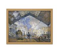 Claude Monet The Saint Lazare Station Large Framed Art Print Poster Wall Decor 18x24