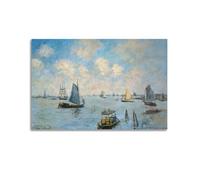 Claude Monet-The Sea at Amsterdam Printed Posters Wall Art Bedroom Prints Home Decor Hanging Picture Canvas Paintings 12x18inch(30x45cm)