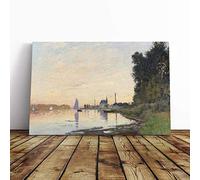 Claude Monet The Shore at Dusk Canvas Print | Gallery Wrapped 30mm Frame Wall Art | 20x14 inches | Ready to Hang | Modern Picture | Living Room Bedroom Lounge Office