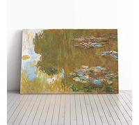 Claude Monet The Water Lilly Pond (2) Canvas Print | Gallery Wrapped 30mm Frame Wall Art | 20x14 inches | Ready to Hang | Modern Picture | Living Room Bedroom Lounge Office
