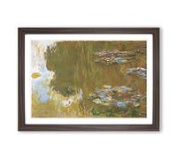 Claude Monet The Water Lilly Pond (2) Framed Print | A2 Walnut Framed Wall Art | Ready to Hang | Modern Historical Picture | Living Room Bedroom Lounge Office