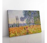 Claude Monet Walking in the Fields Canvas Wall Art Print 24x16 Inch