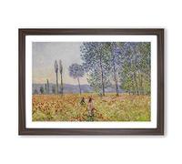 Claude Monet Walking in The Fields Framed Print | A2 Walnut Framed Wall Art | Ready to Hang | Modern Historical Picture | Living Room Bedroom Lounge Office