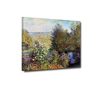 Claude Monet Wall Art-1876 Corner of The Garden at Montgeron Famous Paintings Reproduction Giclee Canvas Prints Modern Home Decor for Bedroom Living Room Framed Ready to Hang (picture-2, 16"x24")