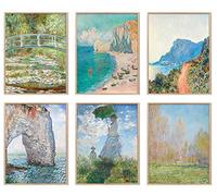 Claude Monet Wall Art Prints - 6pcs Water Lilies Posters, Fine Artwork Paintings, Vintage Famous Art, Aesthetic Room Decor, Retro Canvas Pictures