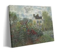 Claude Monet Wall Art Prints Paintings Poster The Artist's Garden in Argenteuil (A Corner of The Garden with Dahlias) (1873) Wall Art Painting Canvas Gift Living Room Prints Bedroom Decor Artworks Fra