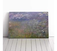 Claude Monet Water Lilies No.4 | Canvas Wall Art Print | Framed & Ready to Hang Picture | Modern Home Decor for Living Room, Bedroom, Kitchen or Office | 36x24 Inches
