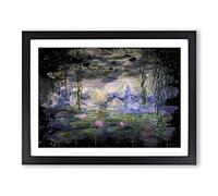 Claude Monet Water Lilies No.6 Modern CB Framed Wall Art Print, Ready to Hang Picture for Living Room Bedroom Home Office Décor, Black A3 (46 x 34 cm)